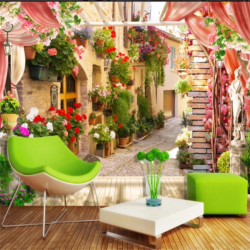 

papel de parede Customized wallpaper 3D flower house living room bedroom TV background wall decoration painting mural