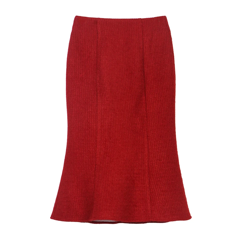 

2025 fashionable, elegant, light luxury high-end temperament design sense, famous style retro Anchora red fishtail skirt