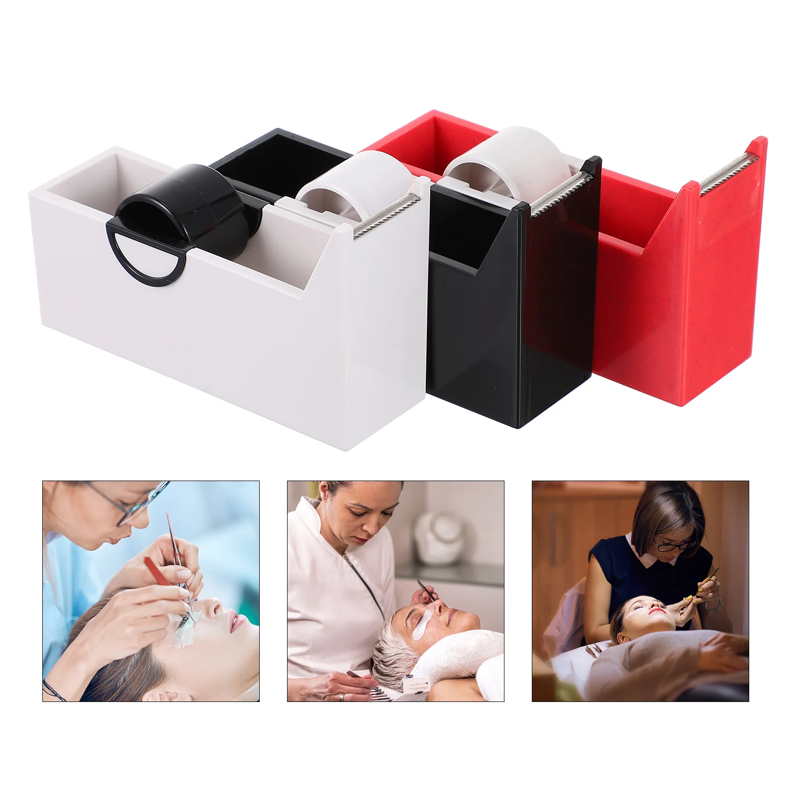 3 قطعة موزع شريط الرموش لاصق القاطع حامل بلاستيك لتمديد تطعيم ماكياج الفنان أداة منظم فعال #4