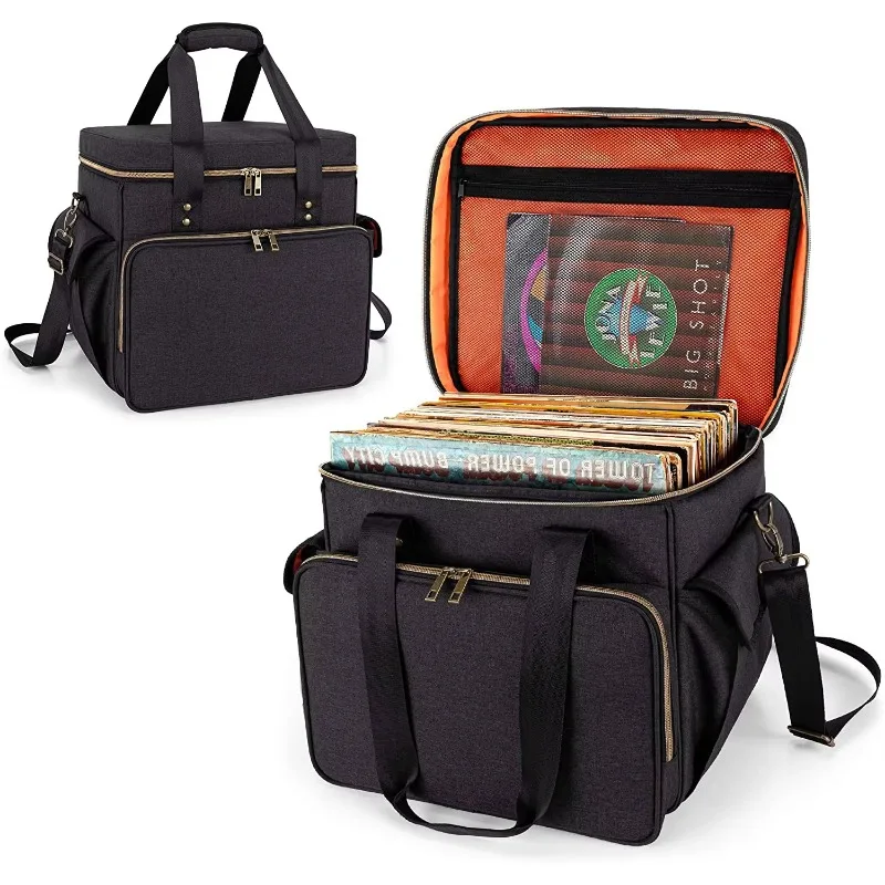 

Latest Travel Vinyl Record Rack Carry Bag CD Bag and Album Storage Case with Divider