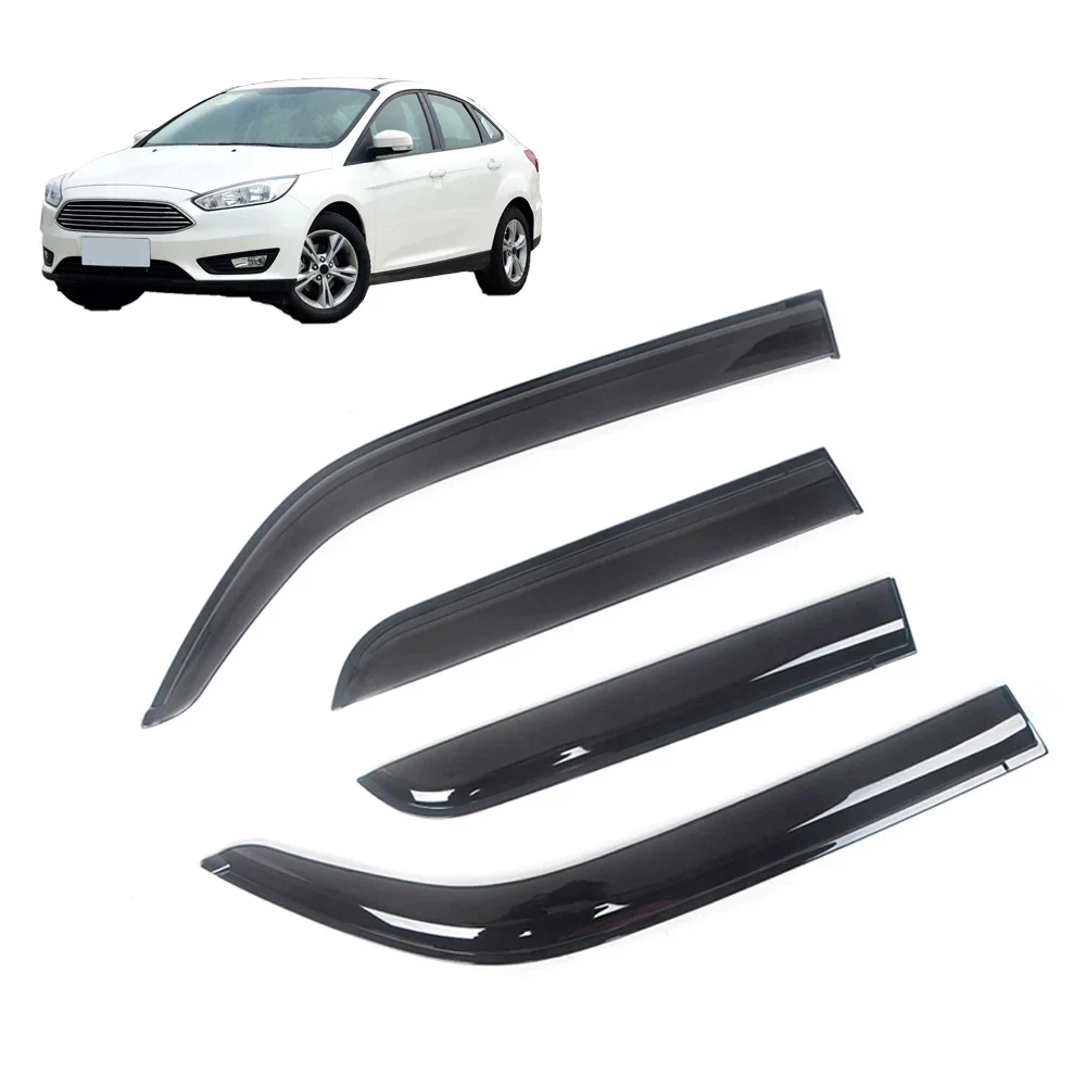 

For Ford Focus MK1 MK2 MK3 2000-2018 Auto Side Window Wind Deflectors Visors Black Rain Guard Door Shades Dark Smoke Ventvisor