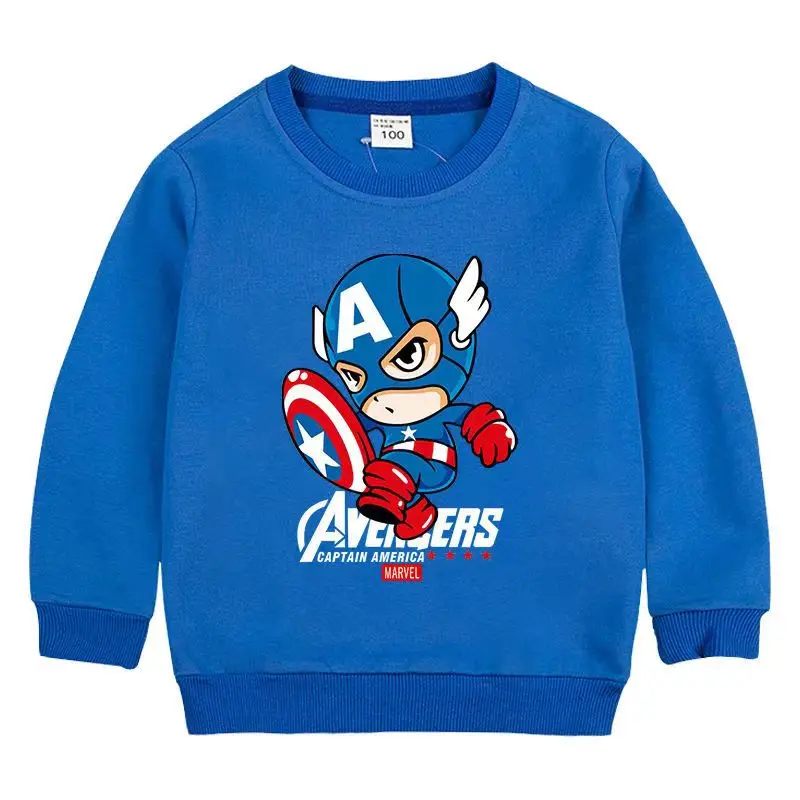 Autumn Kid Boy Clothes Children Girls Captain America Printed Sweatshirts Baby Cartoon Long Sleeve Pullover Top Tracksuits