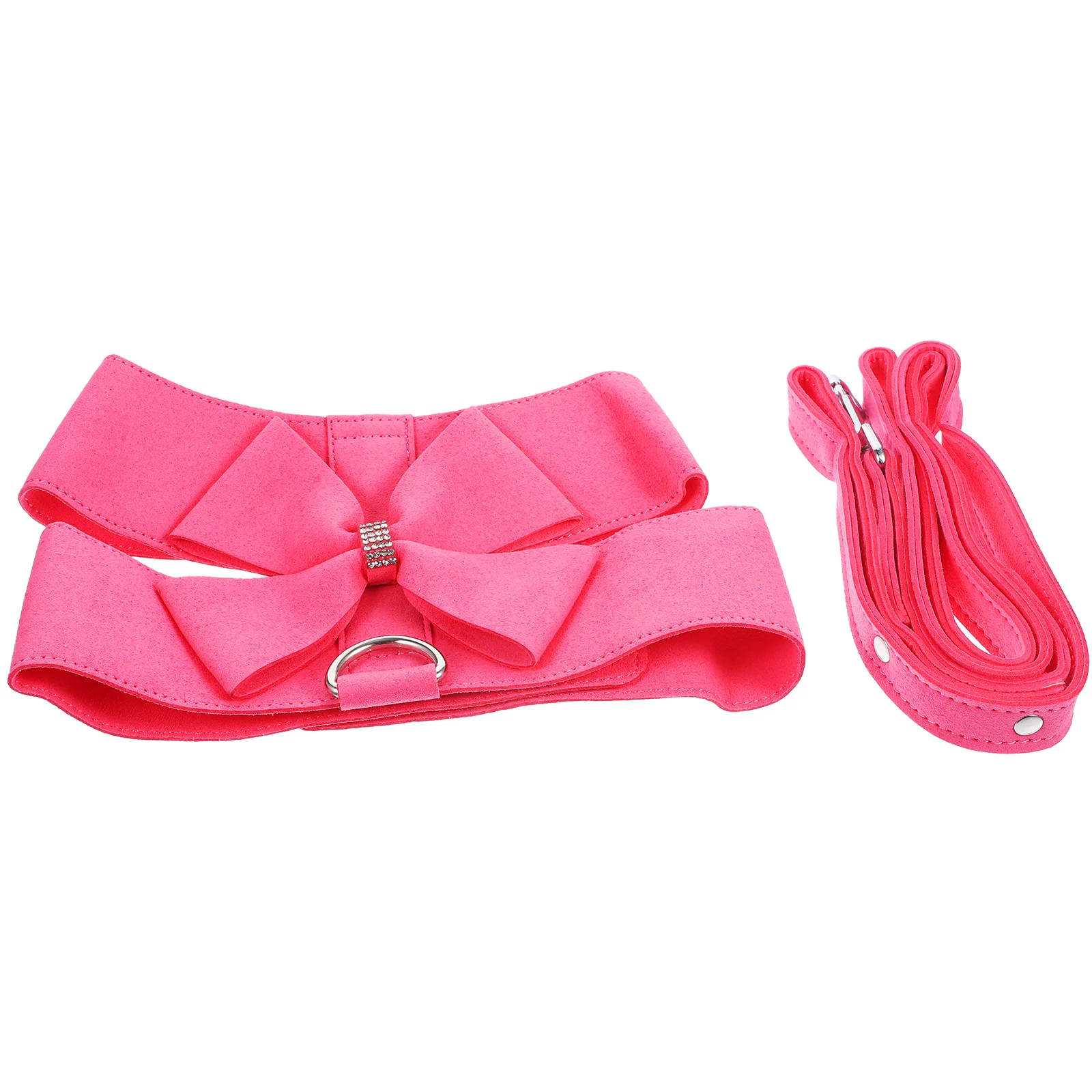 

Dog Harness Leash M Pink Microfiber Adjustable Chest Strap Breathable Traction Easy Control Pet Safety Long Time Wear