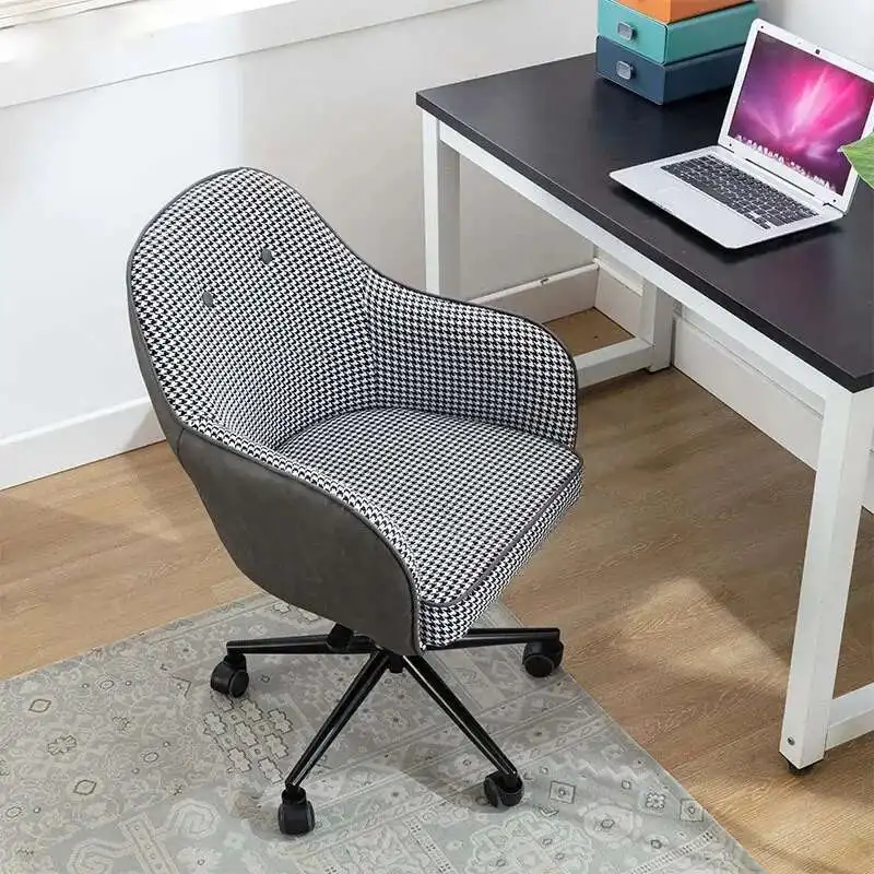 

Modern Houndstooth Fabric Office Chairs Office Furniture Home Study Comfortable Backrest Swivel Chair Ergonomic Computer Chair
