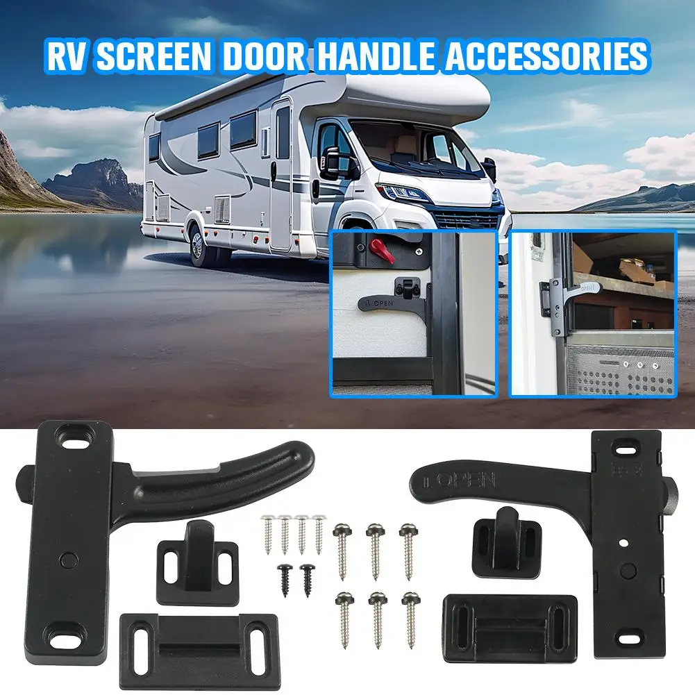 

Universal Aluminum RV Screen Door Handle Replacement Latch Kit For Caravans Travel Trailers Tool Accessories E6R4