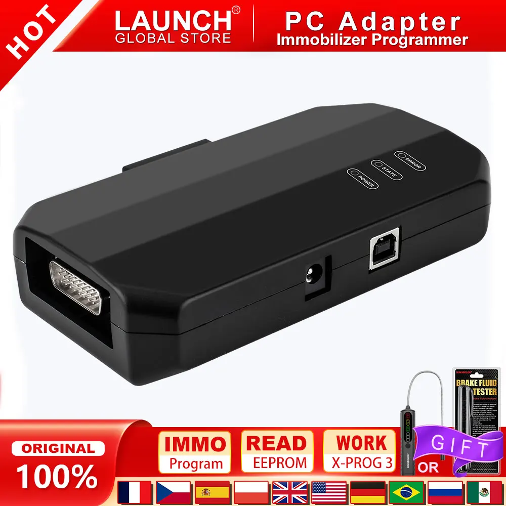 LAUNCH X431 Immobilizer Programmer PC Adapter Read Write EEPROM Chip Data GIII-PC X-PROG3 PC Adaptor Tool Work with X-PROG 3