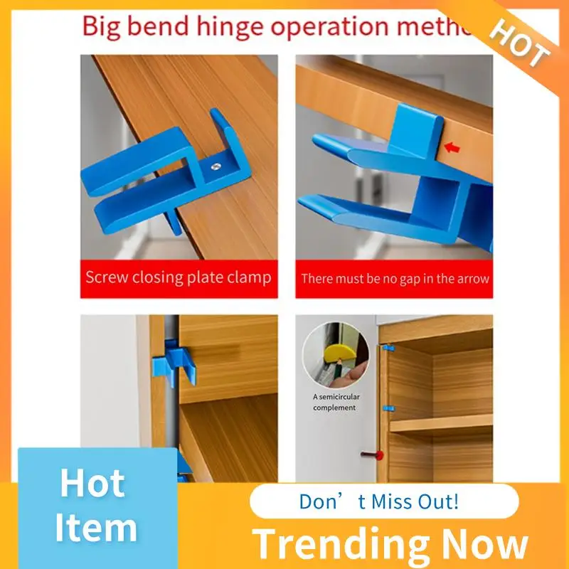 

Wardrobe Closing Board Clip Closing Fixing Clip Carpentry Closing Fixed Clamp Tool Blue 1Set