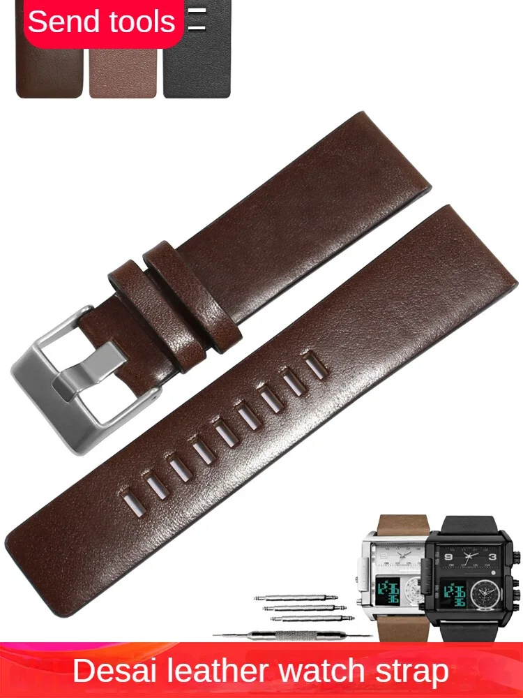 Adapted To D-I-E-S-E-L DZ7396 1206 1399 1405 Genuine Leather Watch Strap for Men 28 30 32MM