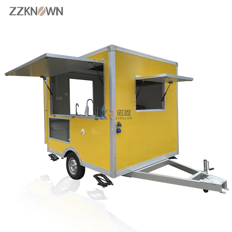 

2.4m Long Street Food Truck Vending Kiosk Hotdog Trailer Catering Cart Mobile Fast Food Van Ice Cream Coffee Carts For Sale