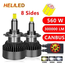 H7 LED Canbus 360 H1 300000LM 560W HB3 HB4 9012 D1S D2S Turbo Bi Led Projector Lens H11 9005 Car Headlight Bulb Fog Lamp 6000K