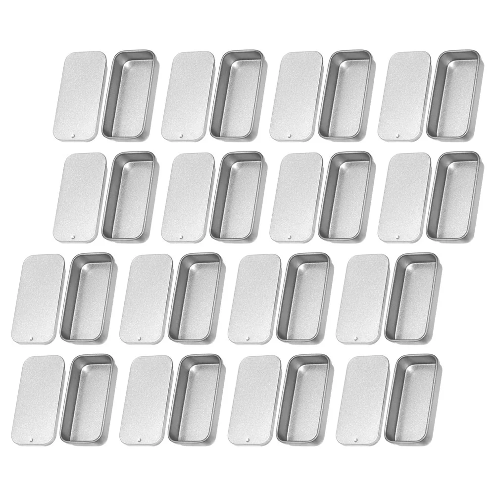 

16 Pcs Aluminum Tin Push-pull Box Candy Jar Containers with Lids Multifunction Tinplate Storage Boxes