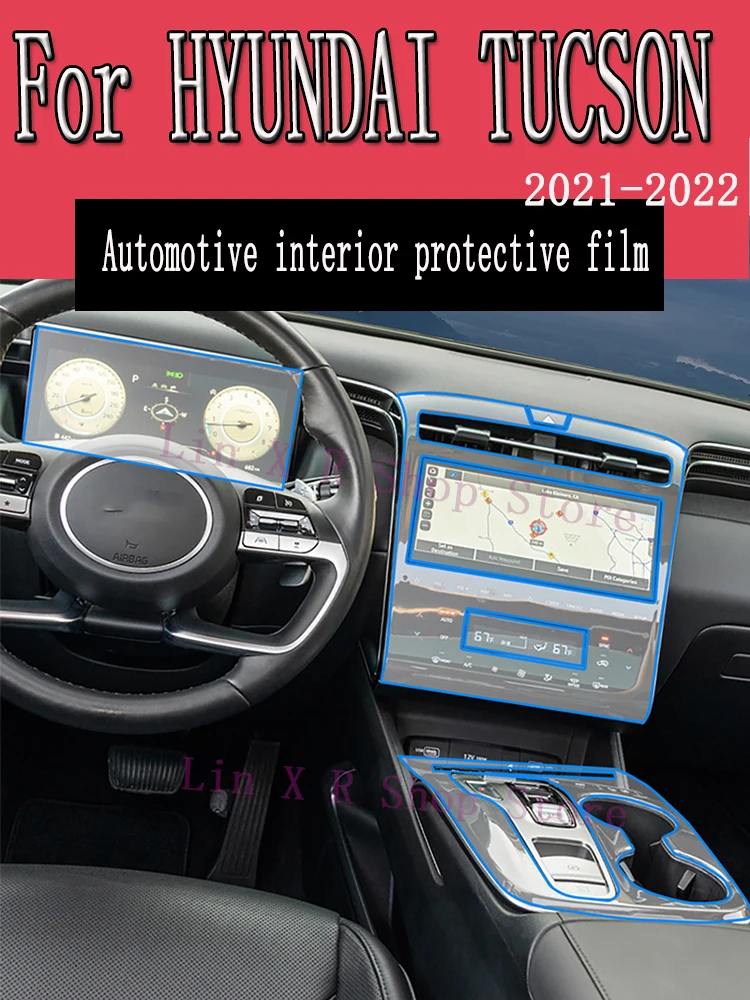 

For HYUNDAI TUCSON 2021-2022 Gearbox Panel Navigation Screen Automotive Interior TPU Protective Film Cover Anti-Scratch Sticker