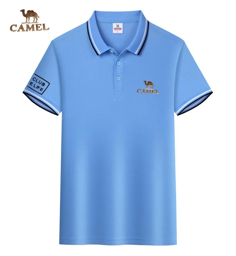 Quality badge CAMEL 2024 shirt short sleeved lapel t-shirt summer polo shirt cultural shirtemployee factory uniform polo shirts