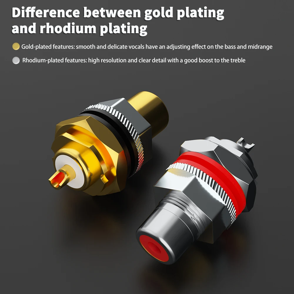 

4pcs Monosaudio C401 Pure copper RCA Sockets Terminal Chassis Pure Copper Gold/Rhodium Available PTFE Isolation Metal Connectors