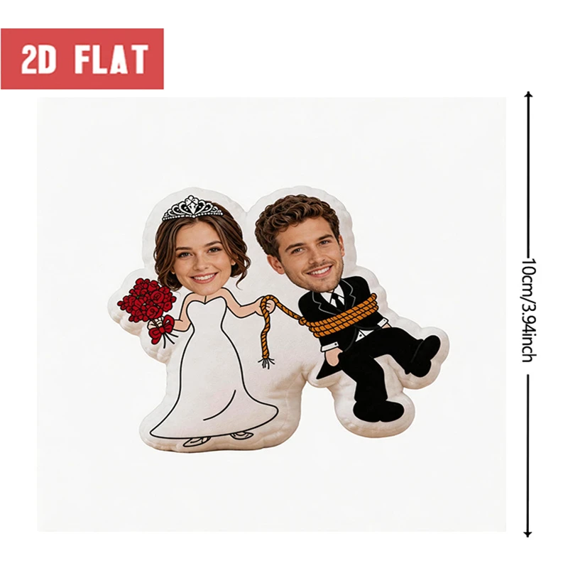 Personalized Couple Photo Pillow - Custom Photo Cushion with Your Own Pictures, Wedding Gift Suitable for Sofa & Bed Decor, Hand