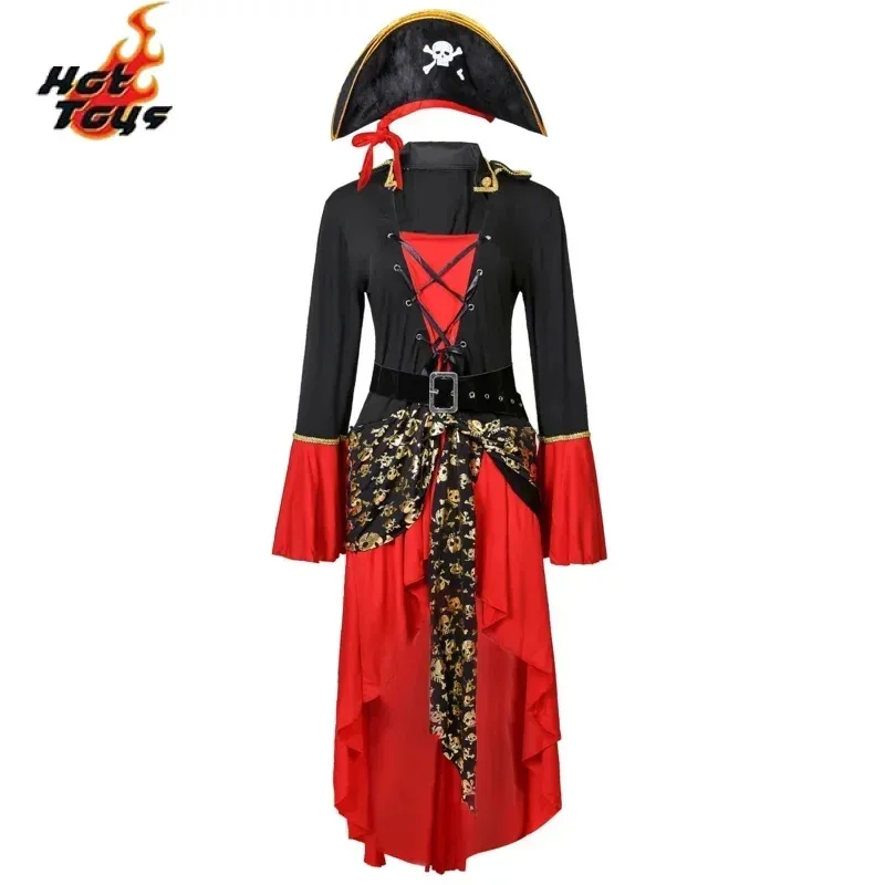 Pirates of the Caribbean Captain Costume for Women, Vintage, Medieval, Sexy, Halloween, Cosplay, Gothic, Barricade Dress