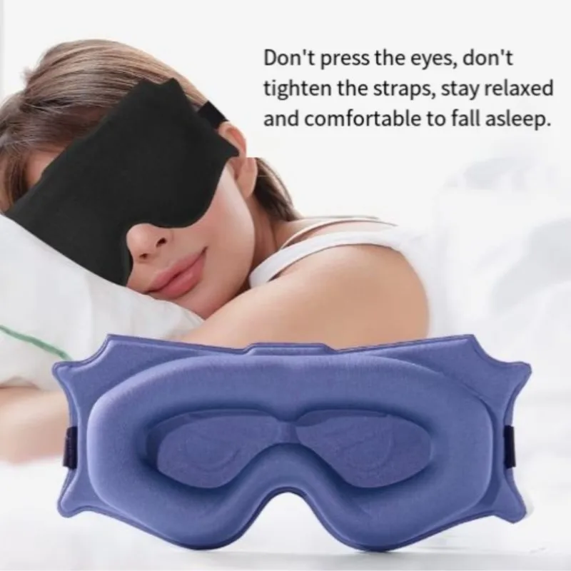 3D Sleep Mask Blindfold Sleeping Aid Soft Memory Foam Eye Mask Block Out Light Pressure Sensation Rest Relax Aid Adjustable Mask