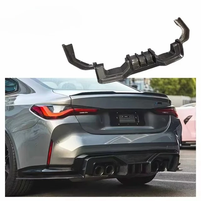 For BMW G80 M3 G82 M4 AD Style Dry Carbon Fiber Diffuser Body Kit G80 G82 Carbon Fiber Rear Bumper Diffuser