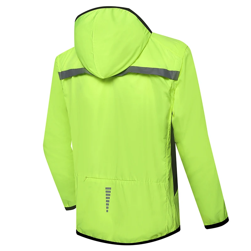 QUESHARK Ultralight Men Windproof Reflective Cycling Jacket MTB Bicycle Long Sleeve Windbreaker Sleeveless Vest Bike Coat Jersey