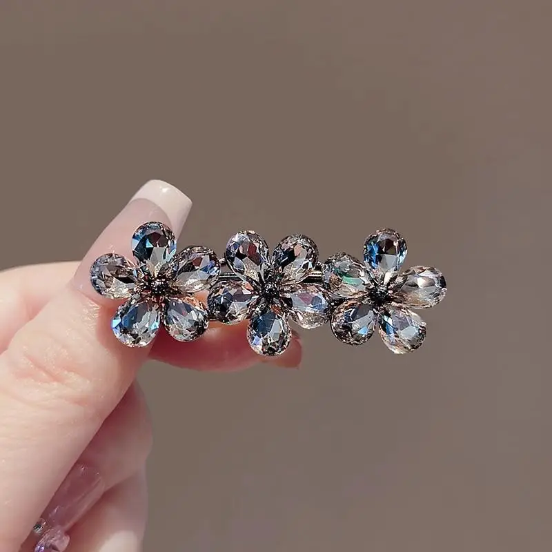 

Faionable Crystal Tee-Petal Side Dubill Hair Clip Ele Hair Accories Size Cute Fringe Hair Clips Korean Sle