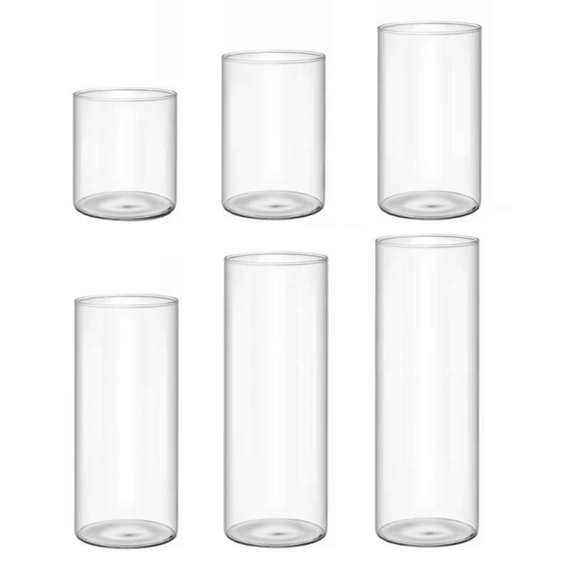 Glass Cylinders Vase Clear Glass Flower Vase for Arrangement Diameter 2.56