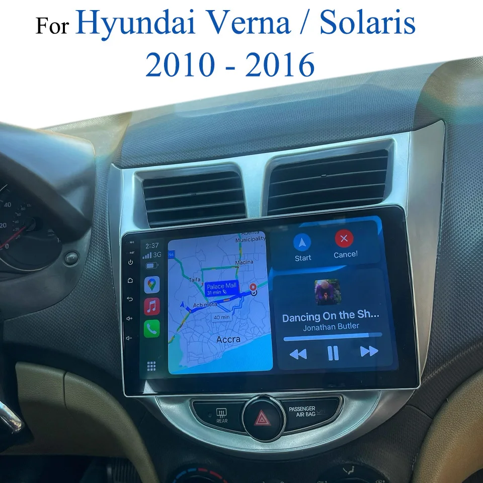 Android 14 Auto Multimedia Player For Hyundai Solaris Accent Verna 2010 2012 2014 2016 Car Radio DVD Head Unit GPS Navigation HU