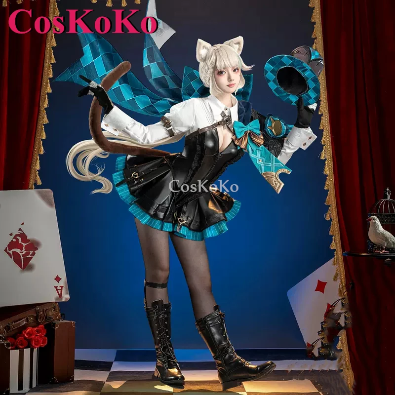 CosKoKo Lynette Cosplay Game Genshin Impact Costume Magician Elegant Gorgeous Battle Dress Halloween Party Role Play Clothing