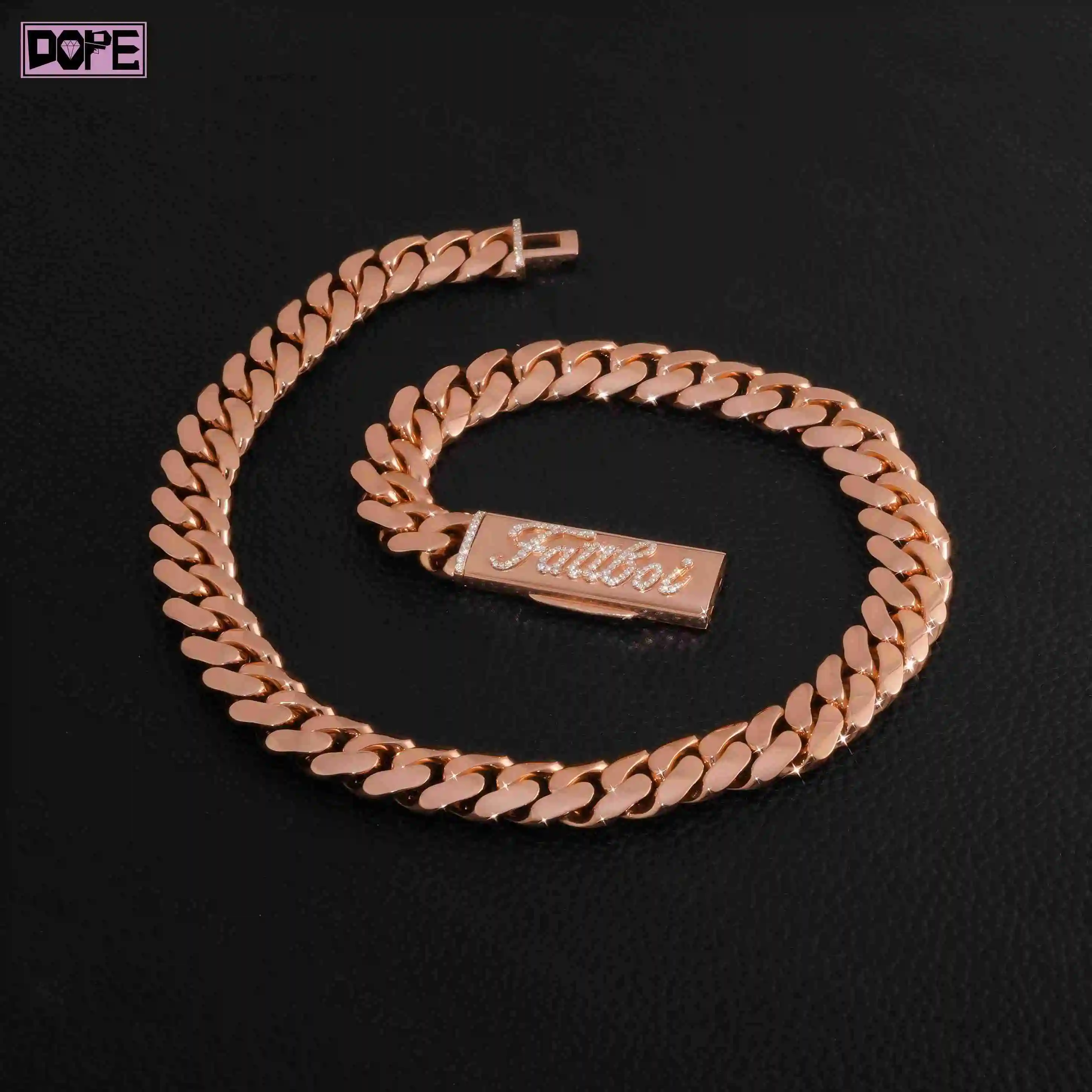 Hiphop 15mm Moissanite Cuban Chain Custom Lock with 925 Sterling Silver Gold Plated Customizable Lock Moissanite Cuban Chain..
