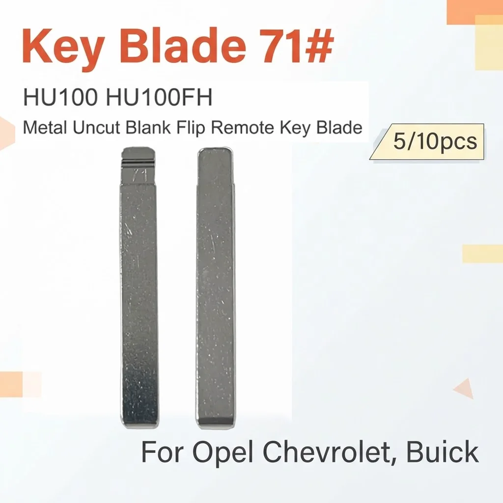 5/10pcs 71# HU100 HU100FH Metal Uncut Blank Flip Remote Key Blade for Opel Chevrolet,Buick for Keydiy KD Xhorse VVDI JMD