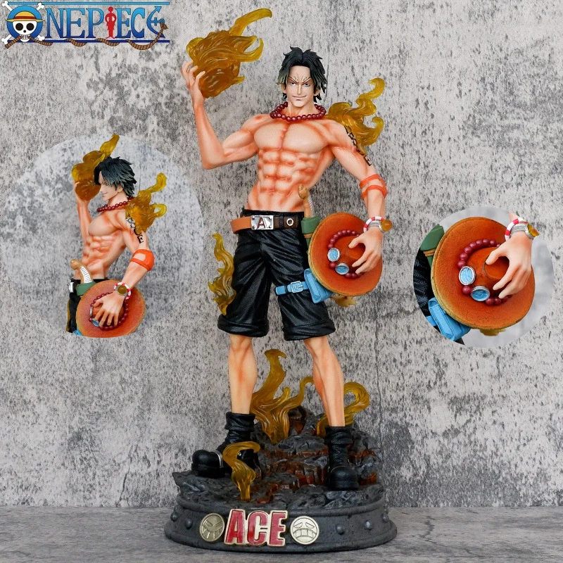 

Anime Figure One Piece Anime Ace Fire Fist Collectible Action Figure - Two-Headed Good Face Model Scene Statue Toy for Fans