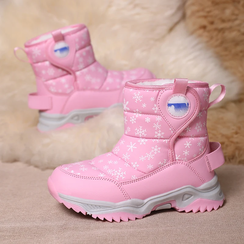 Hot Sell Girls Boots Children Snow Boots For Boys Fashion Sneakers Winter Kids Warm Snow Boots Sport Fashion Leather Shoes