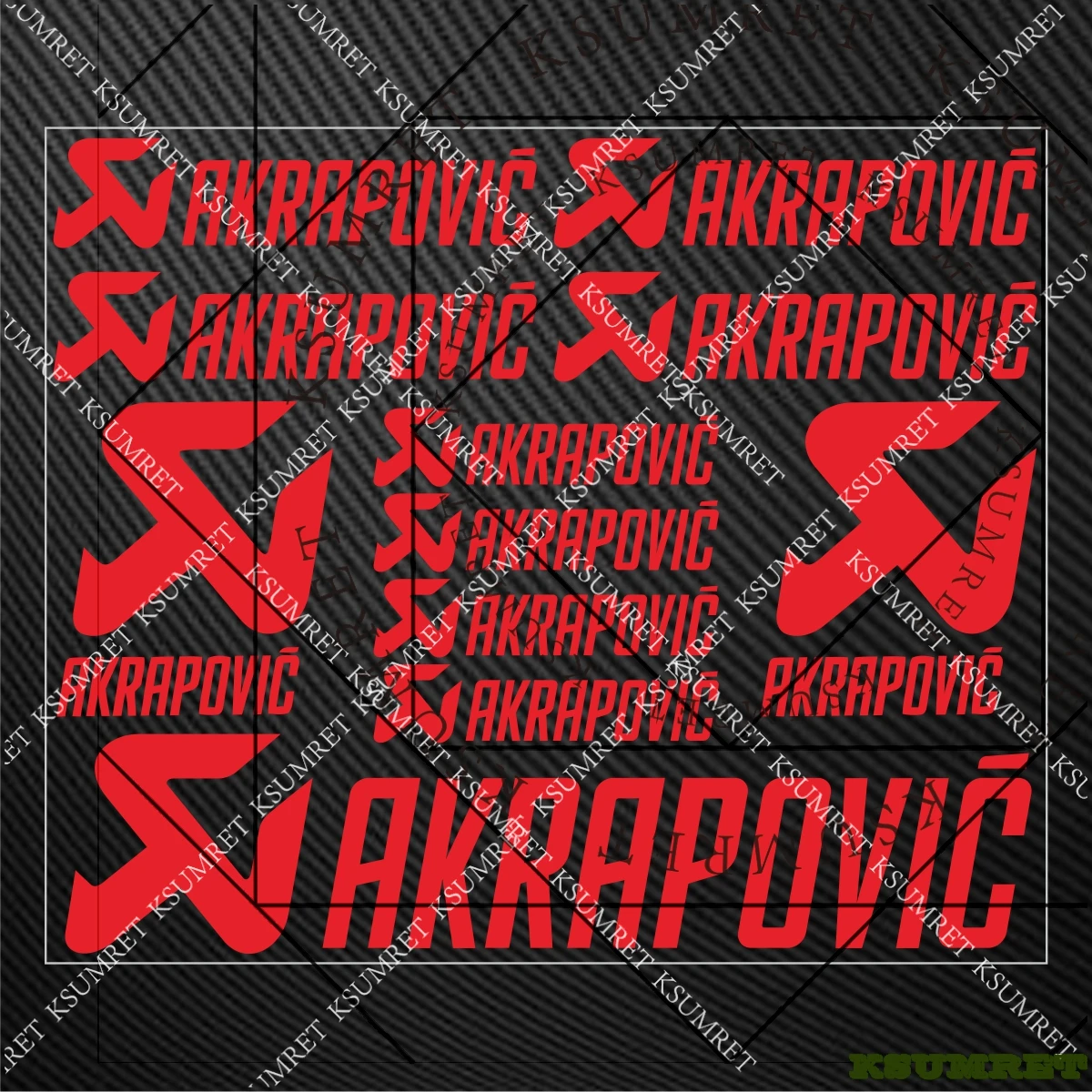 For Akrapovic Exhaust Sticker Decal Motorcycle Helmet Stickers Tank Logo Kit