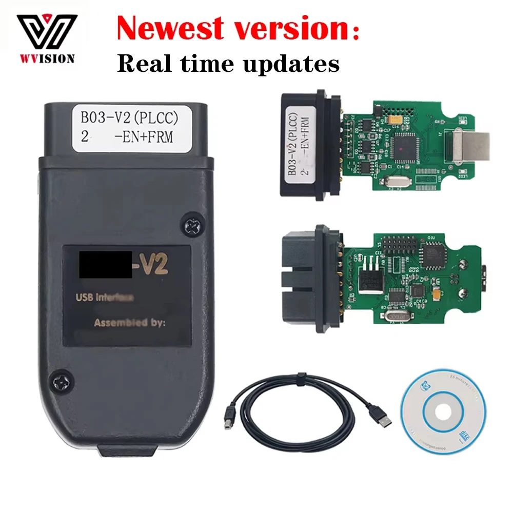 Newest version for Vagcom Scanner HEX V2 USB Interface Unlimited VINs Car Diagnostic Cable Tool Multi-language Obd2 Scanner