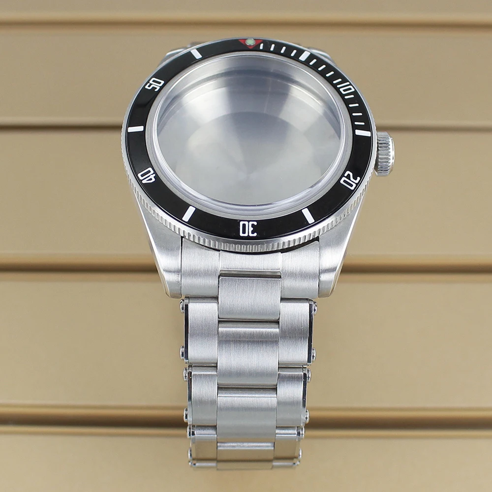 38.8mm Silver Watch Case 20mm Stainless Steel Strap With Bezel Sapphire Crystal For NH35 NH36 NH34 4R36 Movement Watch Accessory