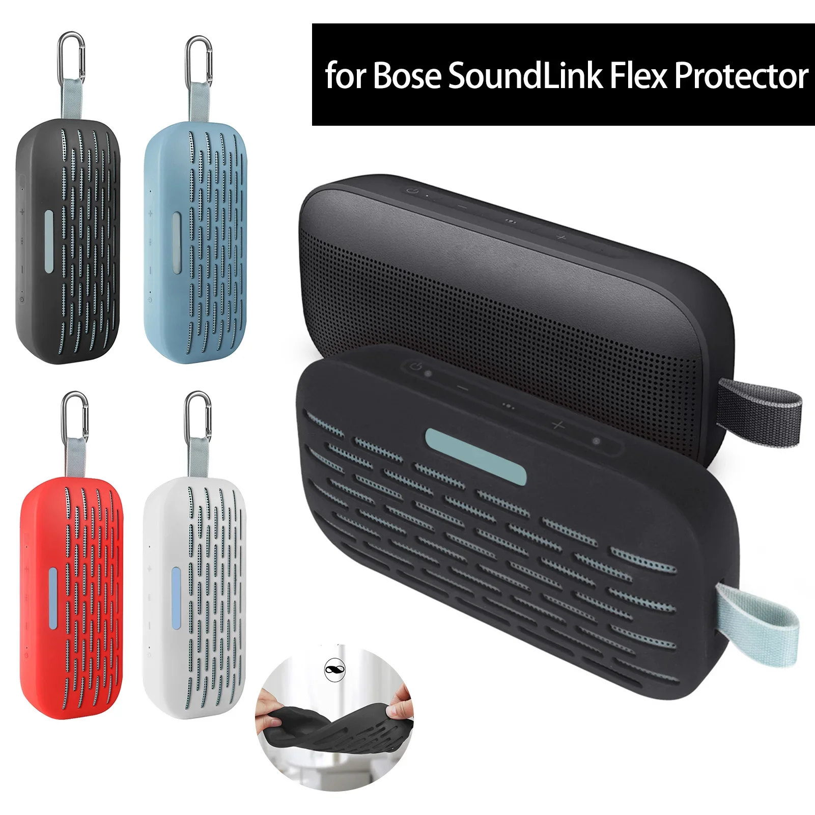 Silicon Case for Bose SoundLink Flex Protective Cover Shell Shockproof Anti-Fall Protector Bluetooth Speaker Accessories