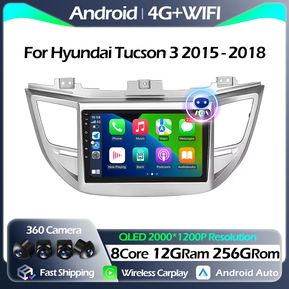 

DSP For Hyundai Tucson 3 2015 - 2018 Car Radio Multimedia Video Player Navigation GPS WIFI Android Auto Carplay Bluetooth