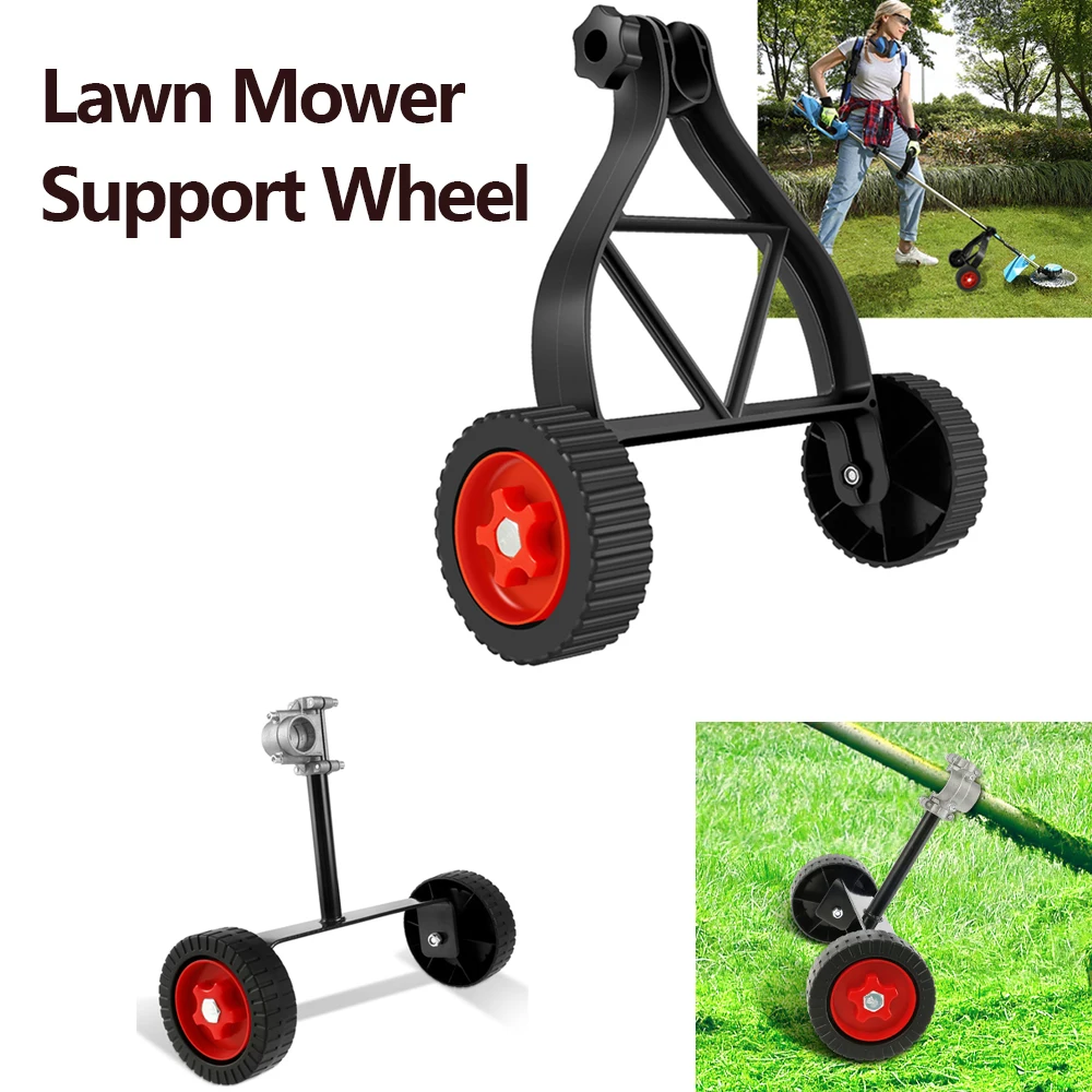 

Lawn Mower Support Wheel Weed Trimmer Adjustable Lawn Mower Wheels 23/26-28mm Portable String Trimmer Wheel for Grass Cutter Gas