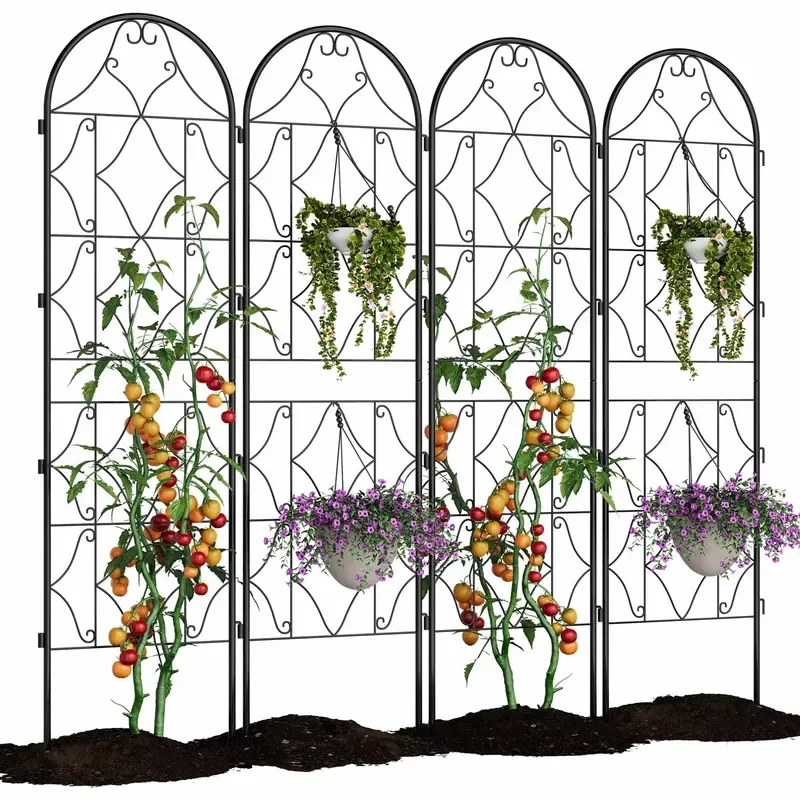 Garden Trellis for Climbing Plants Flower Fence Trellis for Potted Plant Support Tall Wall for Rose Vine Vegetable Cucumber