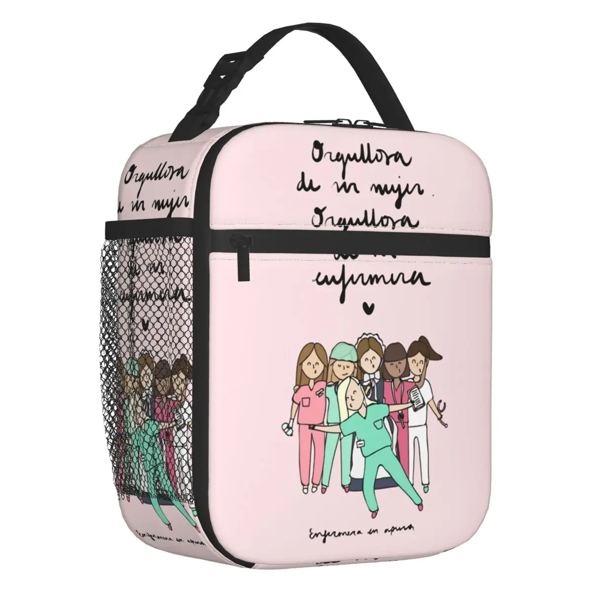 

Cartoon Doctor Nurse Enfermera En Apuros Thermal Insulated Lunch Bags Portable Lunch Container for School Storage Food Box