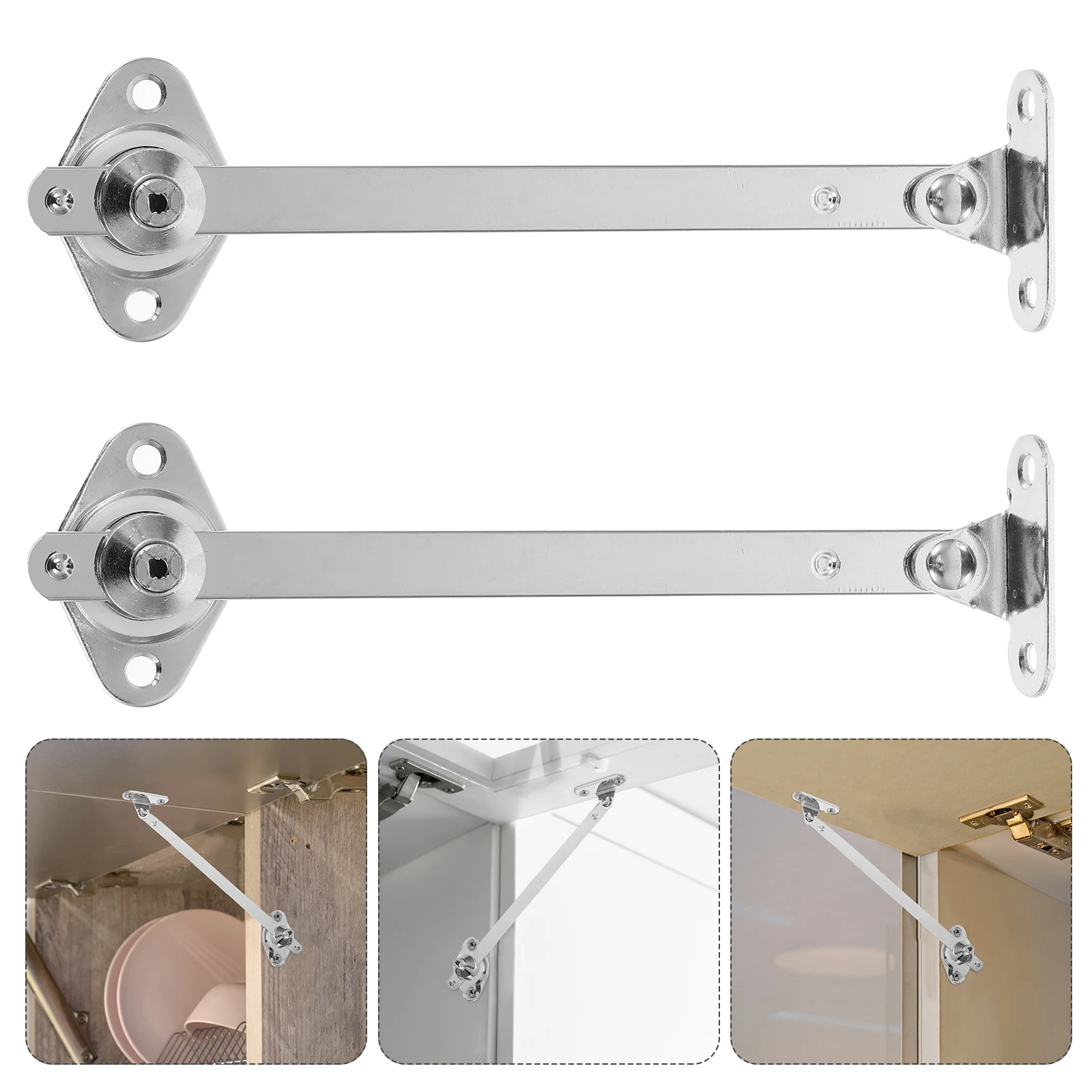 

2 Pcs Cabinet Support Rod Door Hinge Soft Stainless Steel Retractable Pull-down