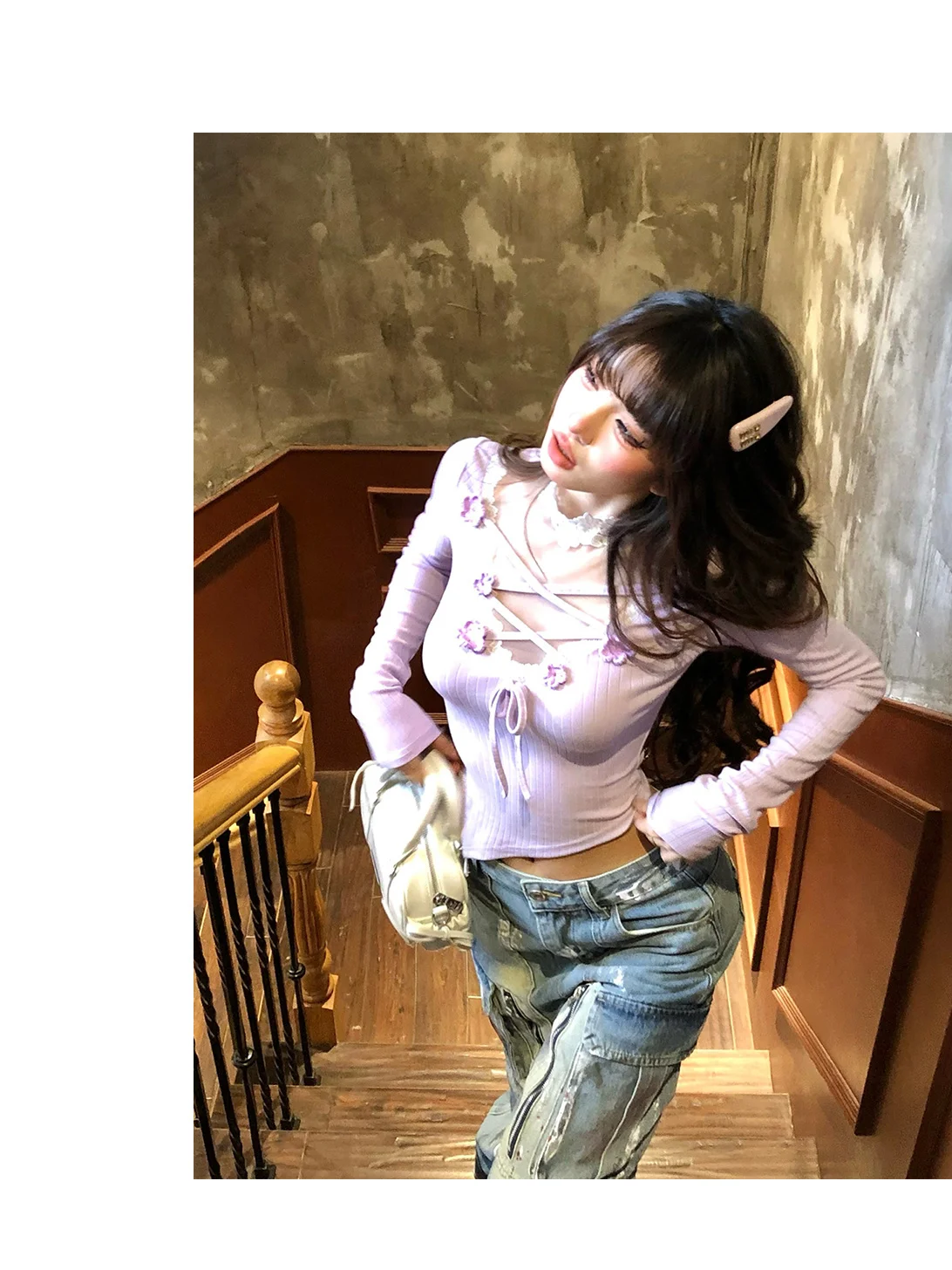 

Long Sleeve T-Shirts Womens Mesh Tops Relaxed Fit Comfortable Spring Neutral City Minimalist Trendy Casual Stylish Cool Daily