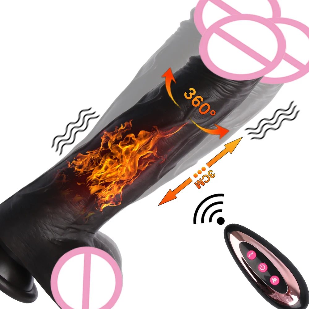Powerful Realistic Dildo Vibrators Penis Vagina Adult Sex Toys for Women Telescopic Vibrating Heating Vibrator Anal Masturbator