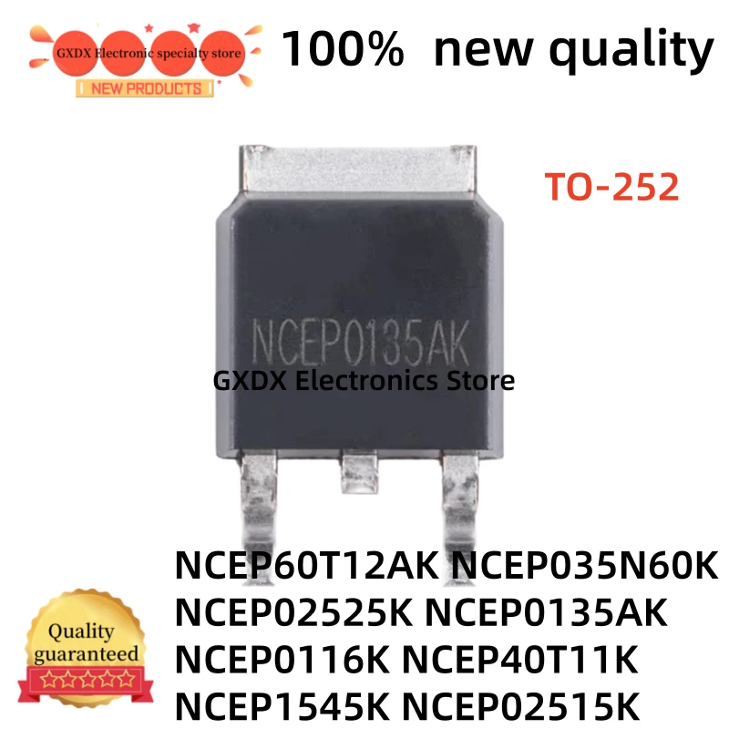 10-20Uds 100% nuevo  NCEP0116K NCEP0135AK NCEP02515K NCEP02525K NCEP40T11K  NCEP035N60K NCEP1545K  NCEP60T12AK TO-252