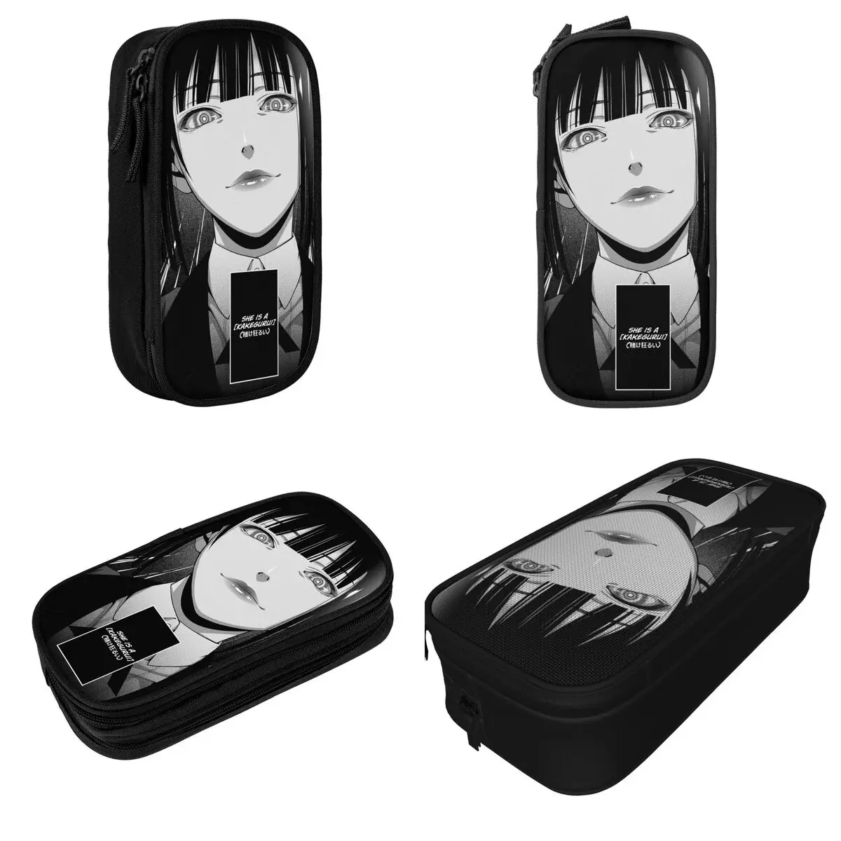 الرجعية جابامي يوميكو مقلمة Kakegurui اليابان أنيمي صندوق رصاص القلم لفتاة صبي أكياس قلم رصاص الطلاب مدرسة سستة القرطاسية