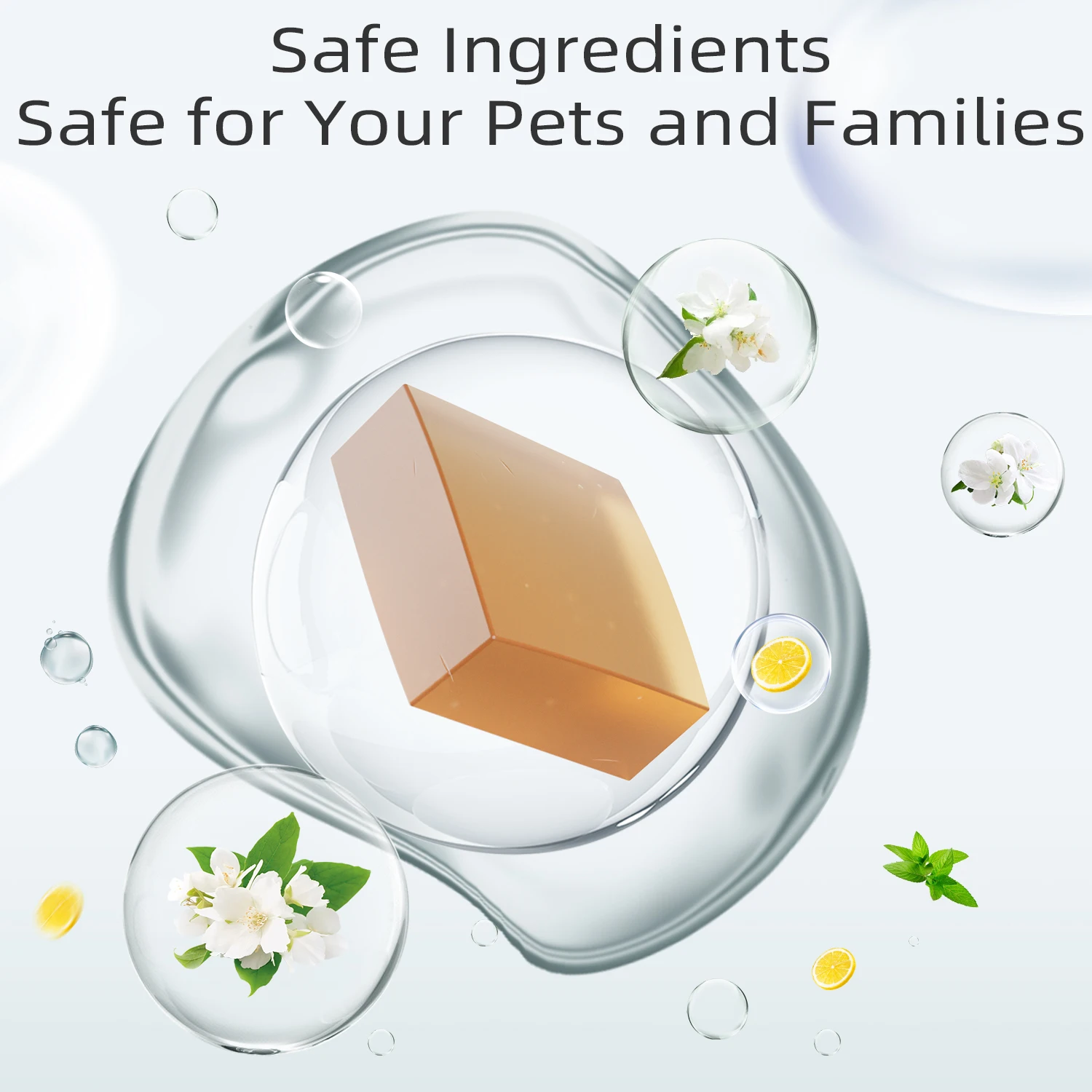 كتل مزيل الروائح الكريهة لفضلات القطط N50 - مزيل الرائحة القوية، نضارة طويلة الأمد، مكعبات قابلة لإعادة الملء للتحكم في رائحة صندوق القمامة