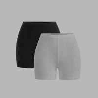 2 pieces Solid Color  Yoga Ultrashort Leggings Soft Women Gym Athletic Tight Sport Short Compression Comprehensive Training Jog