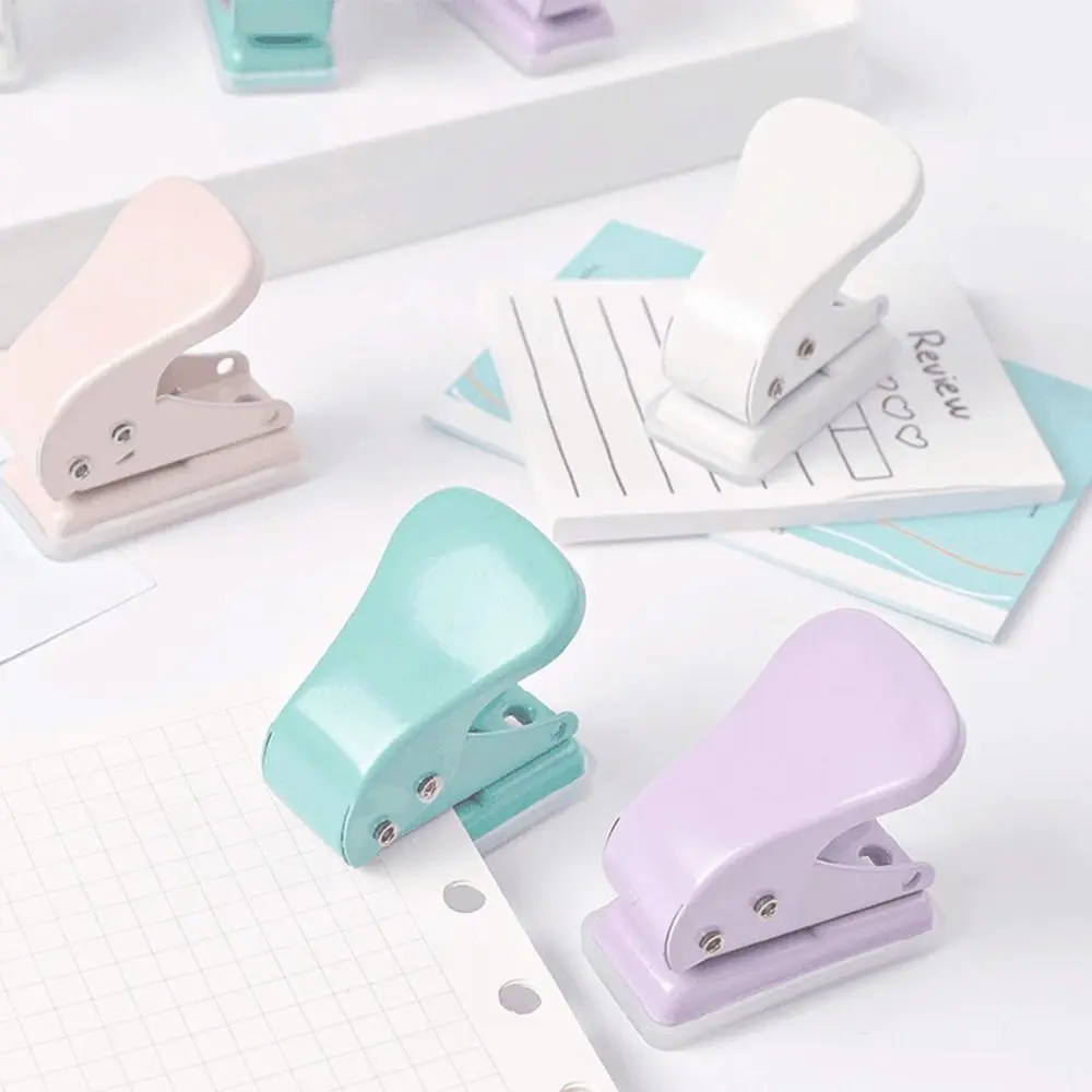 Durable Mini Paper Punch DIY Scrapbooking Single Hole Round Hole Puncher Handheld Loose-leaf Hole Puncher Binding Supplies