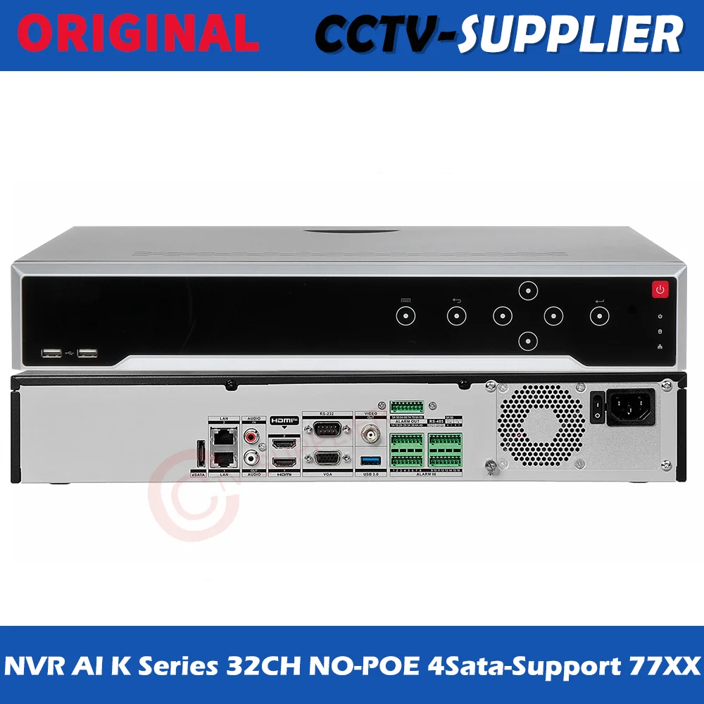Hikvision AcuSense NVR DS-7732NXI-K4/16P 32Channels K-Series 4-Bay 1.5U 4HDD 16PoE 12MP 256Mbps perimeter protection NVR