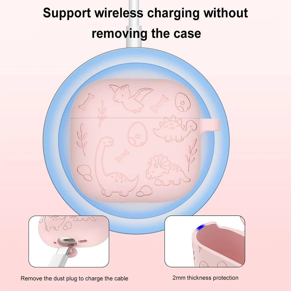 실리콘 소프트 이어폰 케이스 보호 커버 카라비너 포함 보호 케이스 에어팟 4세대용 풀 보호 실리콘 커버