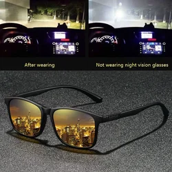 Fashion Vintage Unisex square Night Vision Glasses Reduce Visual Fatigue Lenses Anti-Glare Anti reflective Eyewear 